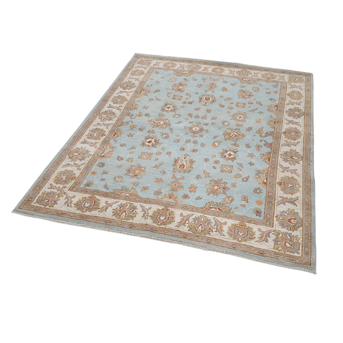 Pacific Ziegler 42161 Blue Ivory Transitional Hand Knotted Rug