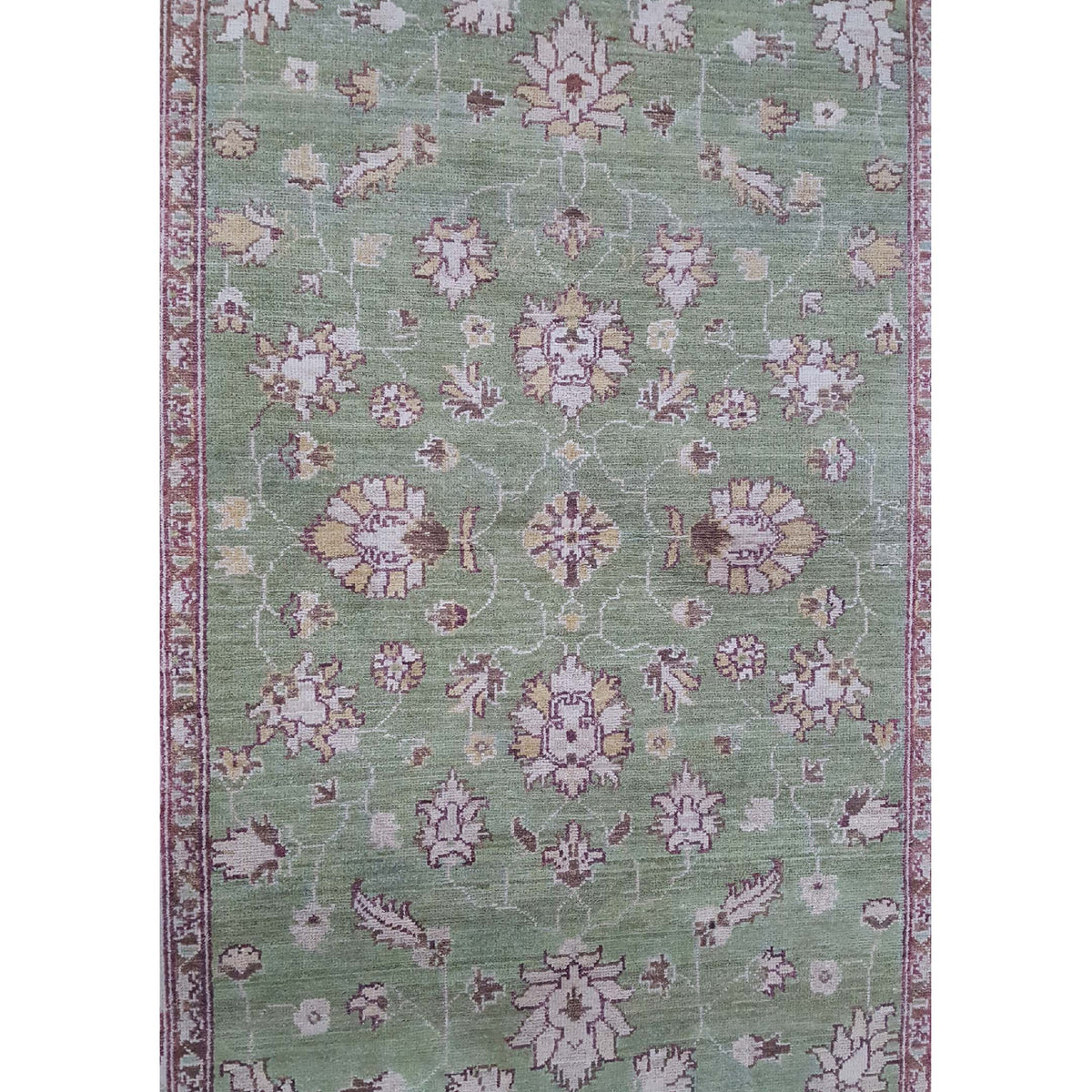 Pacific Ziegler 42164 Green Ivory Transitional Hand Knotted Rug