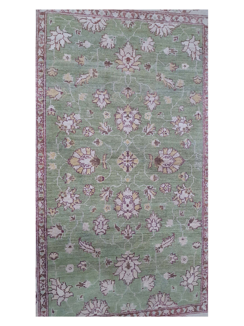 Pacific Ziegler 42164 Green Ivory Transitional Hand Knotted Rug