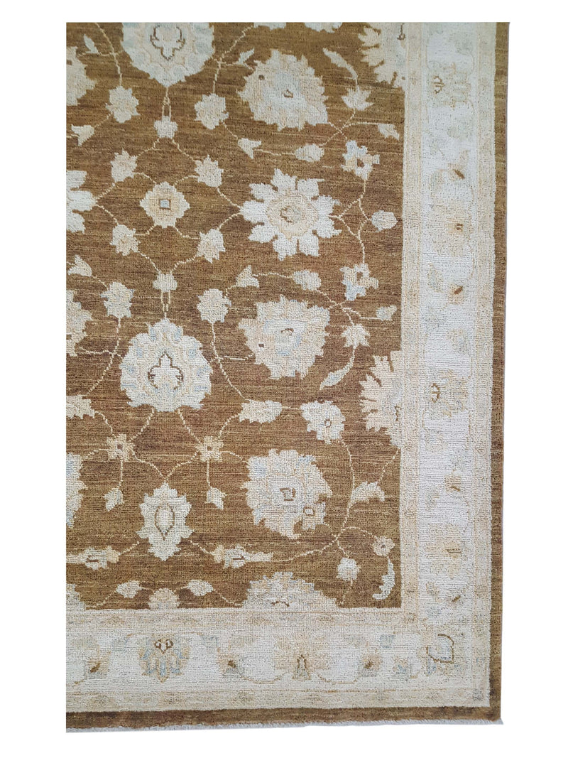 Pacific Ziegler 42165 Brown Ivory Transitional Hand Knotted Rug