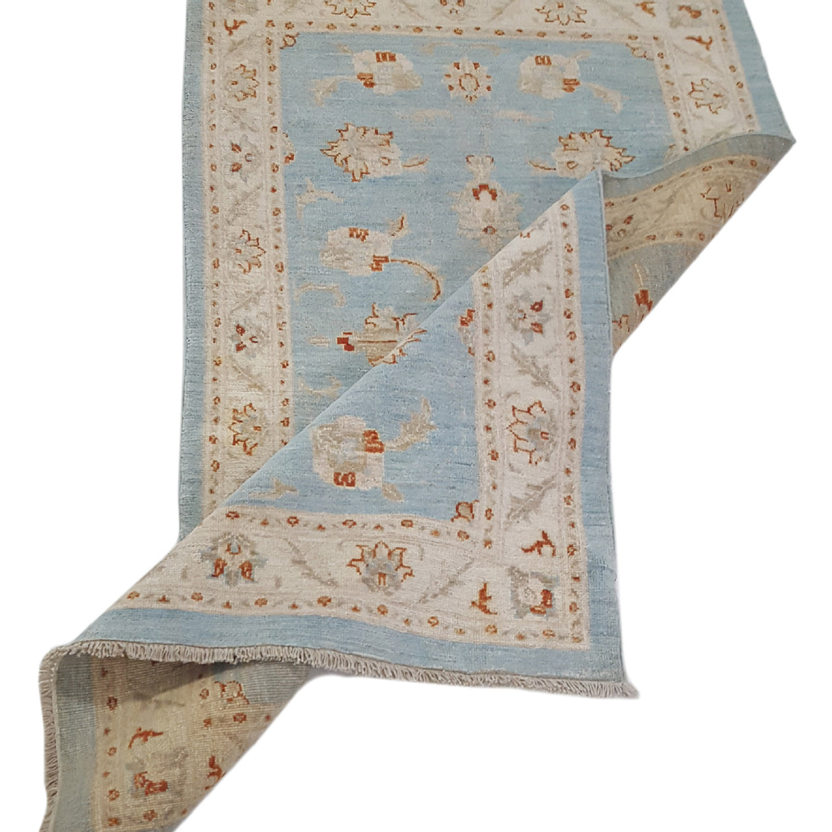 Pacific Ziegler 42167 Teal Ivory Transitional Hand Knotted Rug