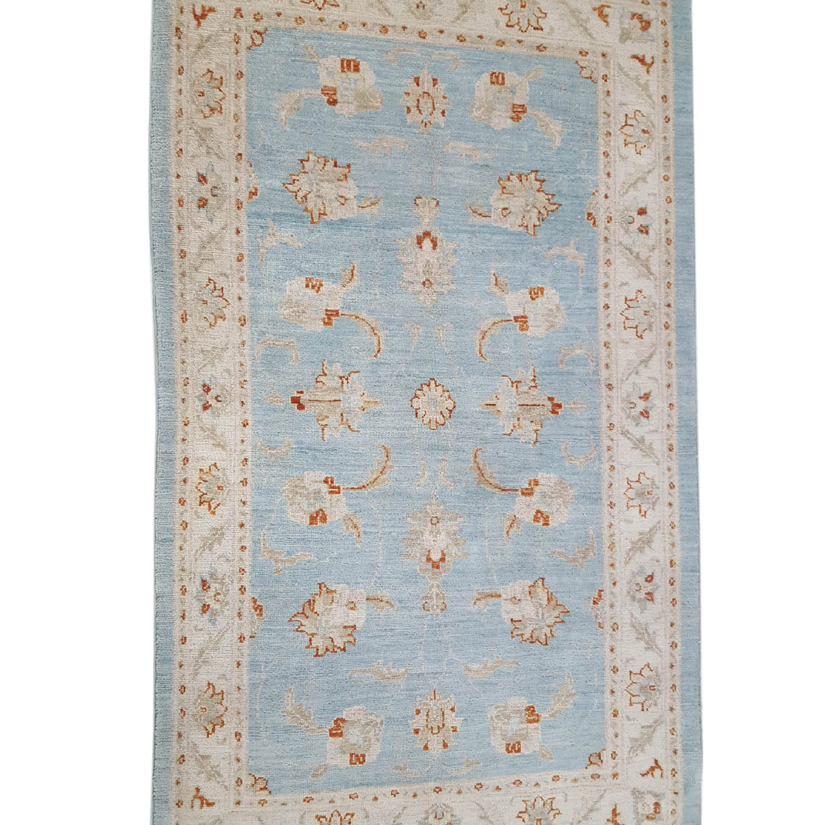 Pacific Ziegler 42167 Teal Ivory Transitional Hand Knotted Rug