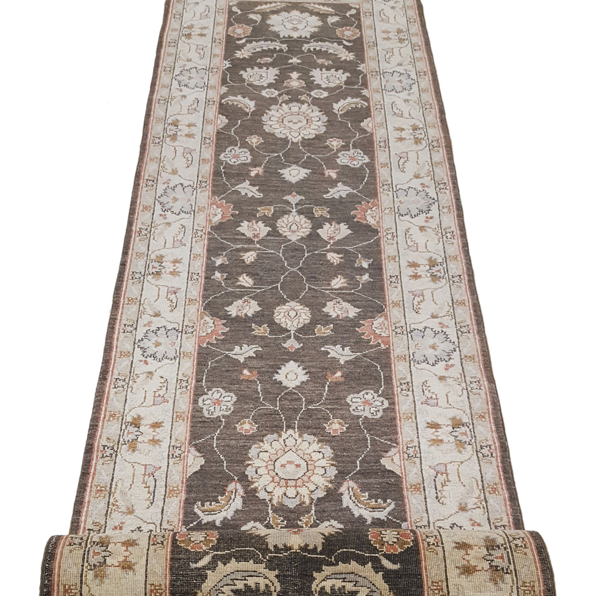 Pacific Ziegler 42169 Brown Ivory Transitional Hand Knotted Rug
