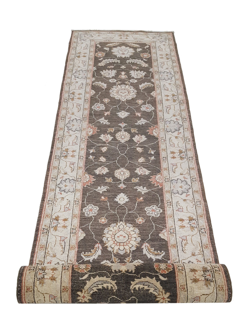 Pacific Ziegler 42169 Brown Ivory Transitional Hand Knotted Rug