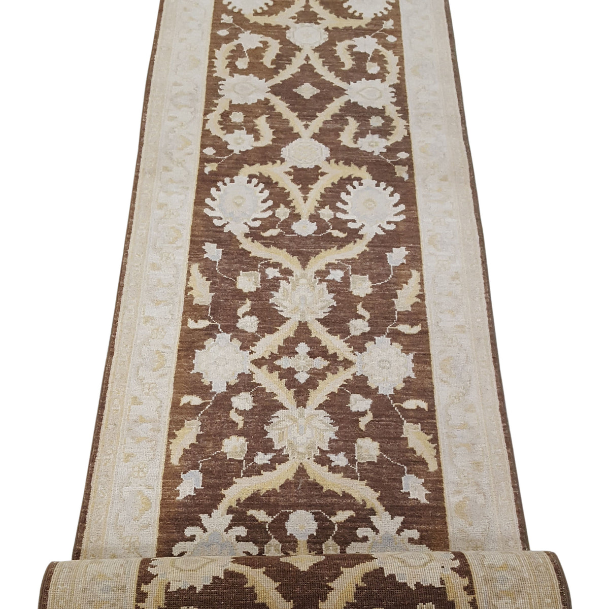 Pacific Ziegler 42181 Brown Ivory Transitional Hand Knotted Rug