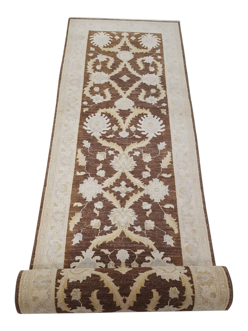 Pacific Ziegler 42181 Brown Ivory Transitional Hand Knotted Rug