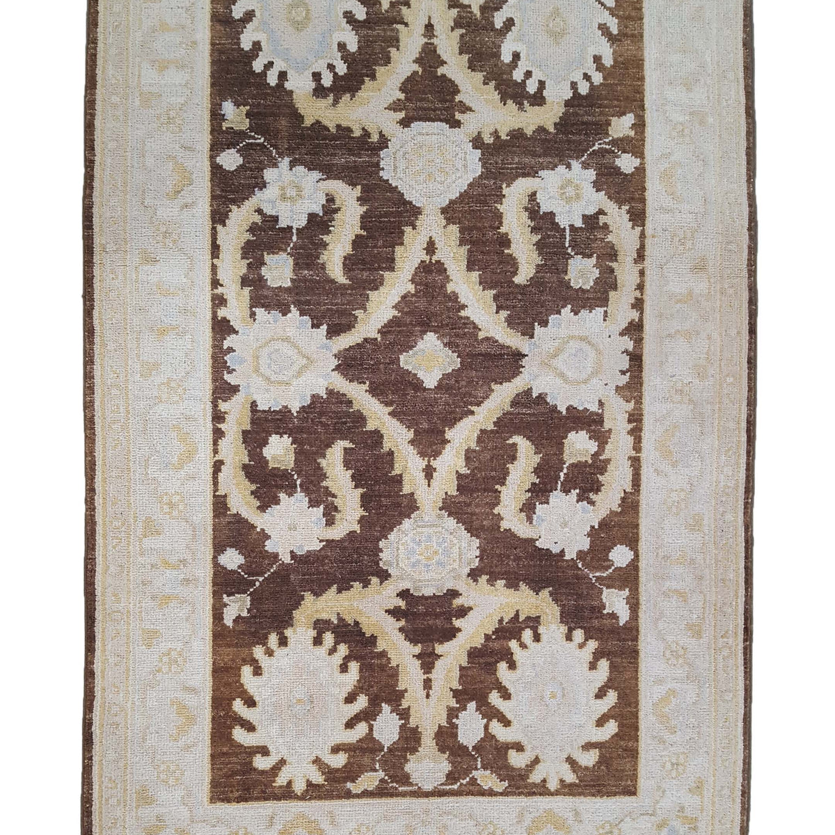 Pacific Ziegler 42181 Brown Ivory Transitional Hand Knotted Rug