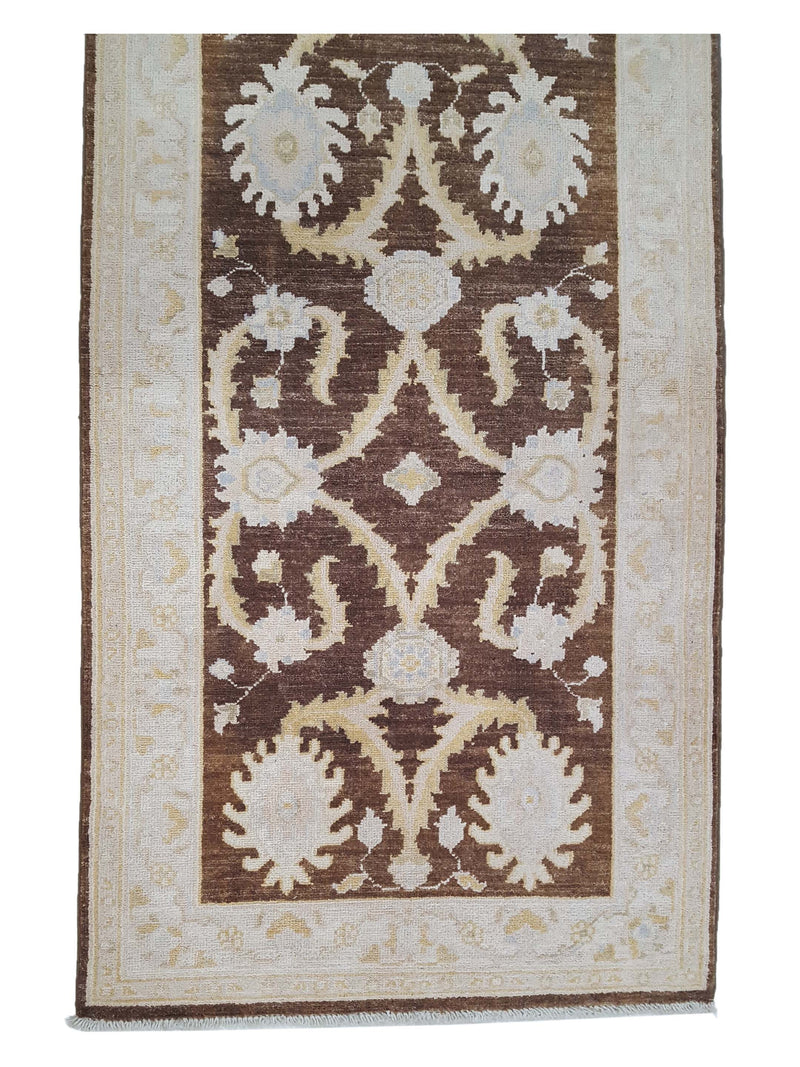 Pacific Ziegler 42181 Brown Ivory Transitional Hand Knotted Rug