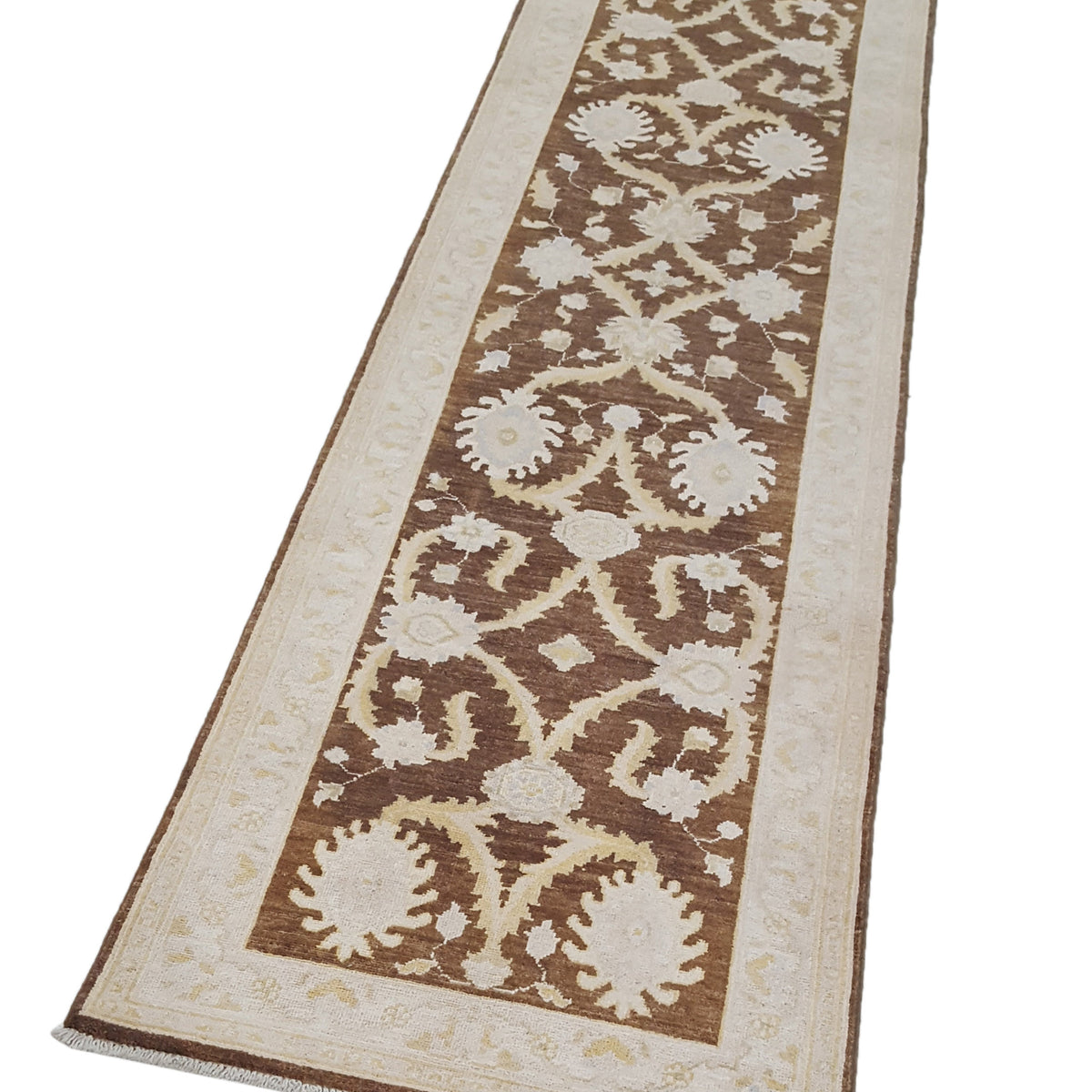 Pacific Ziegler 42181 Brown Ivory Transitional Hand Knotted Rug