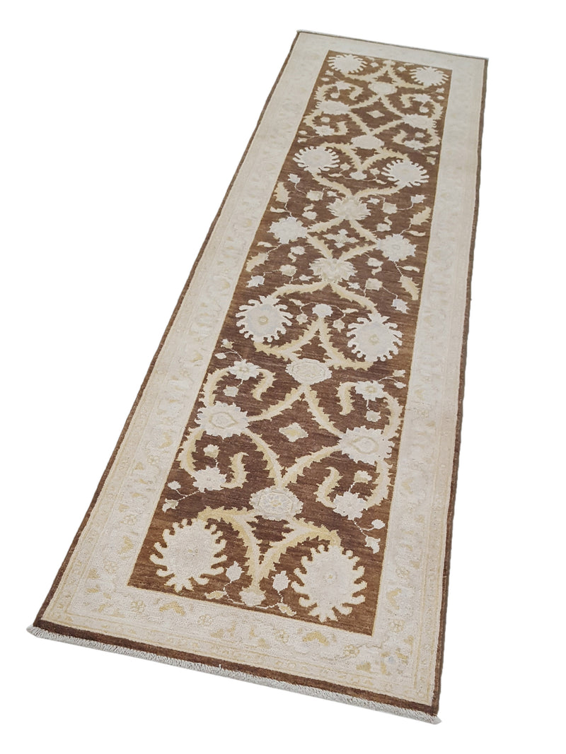 Pacific Ziegler 42181 Brown Ivory Transitional Hand Knotted Rug