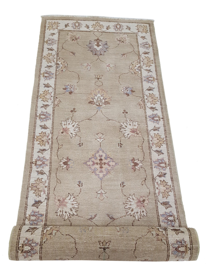 Pacific Ziegler 42197 Ivory Beige Transitional Hand Knotted Rug