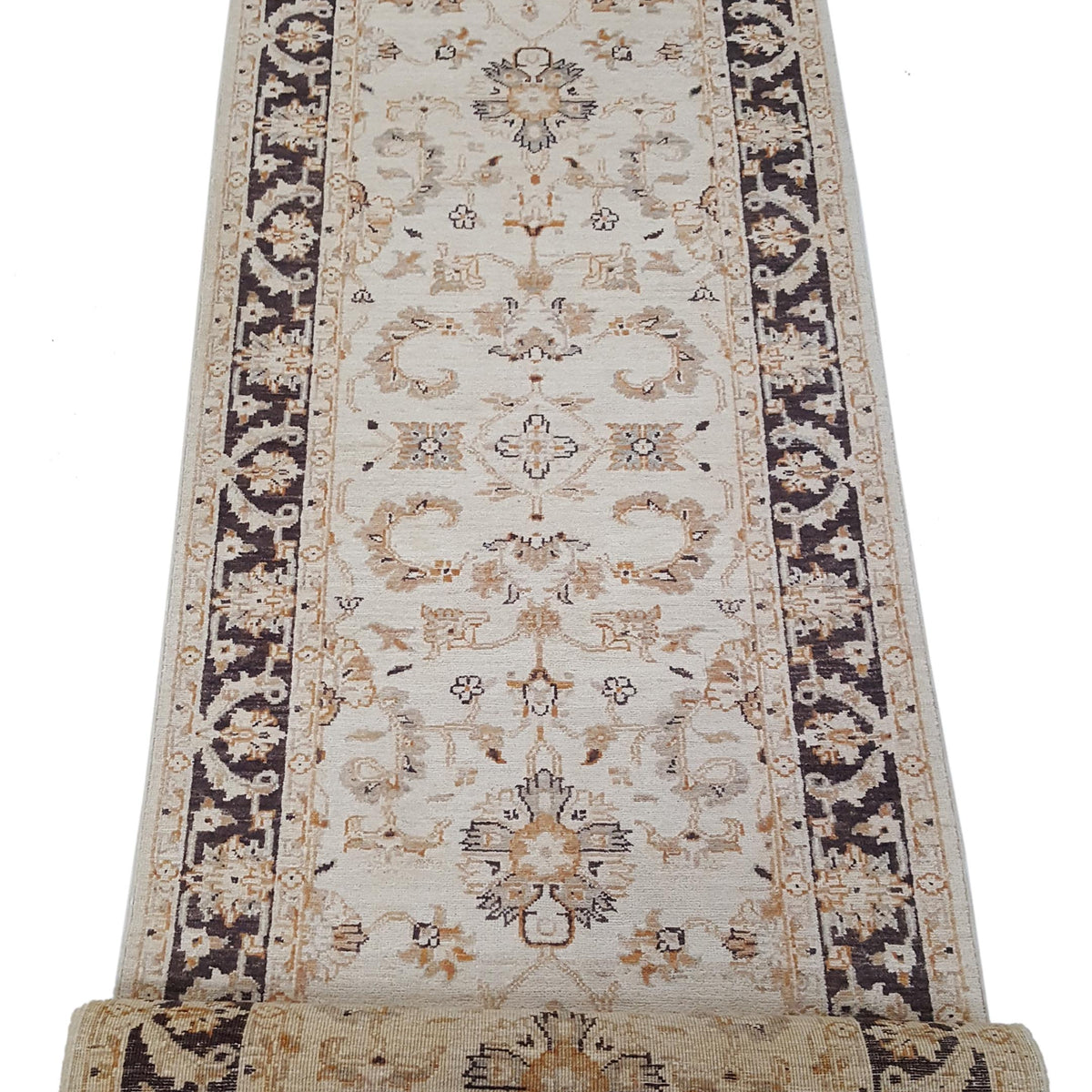 Pacific Ziegler 42204 Ivory Brown Transitional Hand Knotted Rug