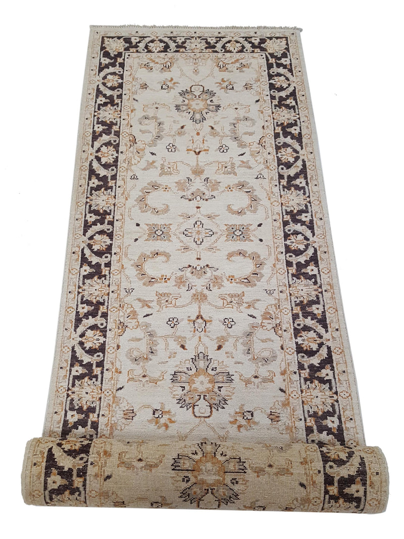 Pacific Ziegler 42204 Ivory Brown Transitional Hand Knotted Rug