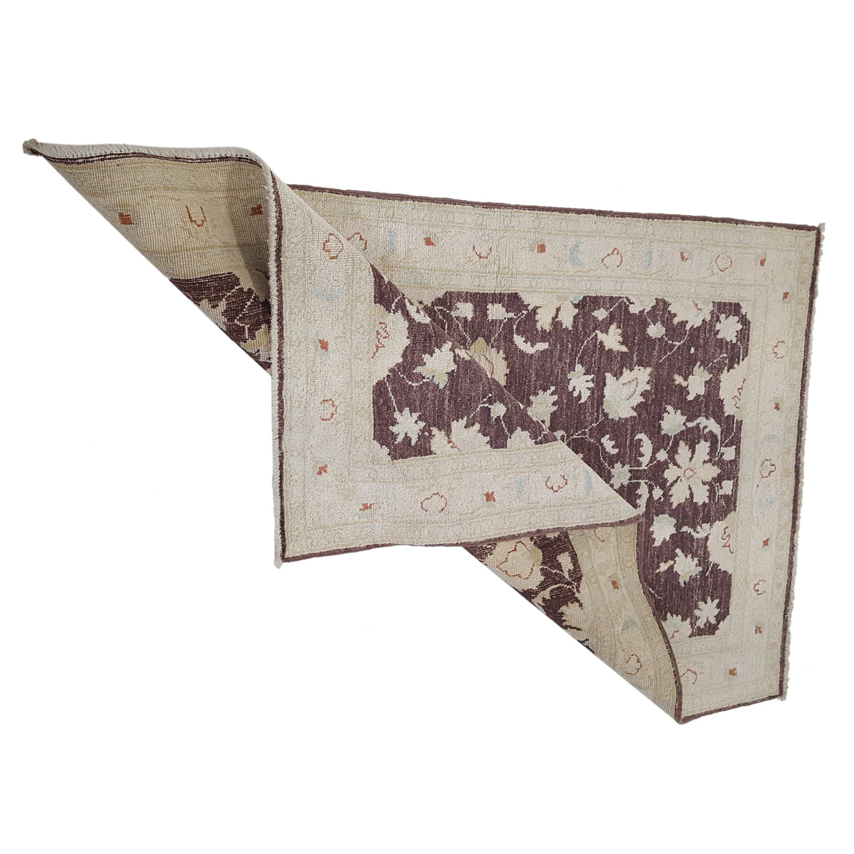 Pacific Ziegler 42216 Brown Ivory Transitional Hand Knotted Rug