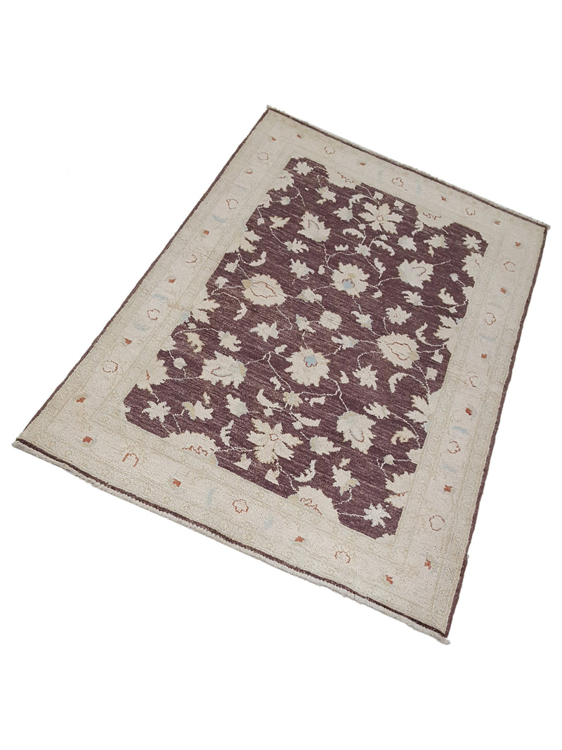 Pacific Ziegler 42216 Brown Ivory Transitional Hand Knotted Rug