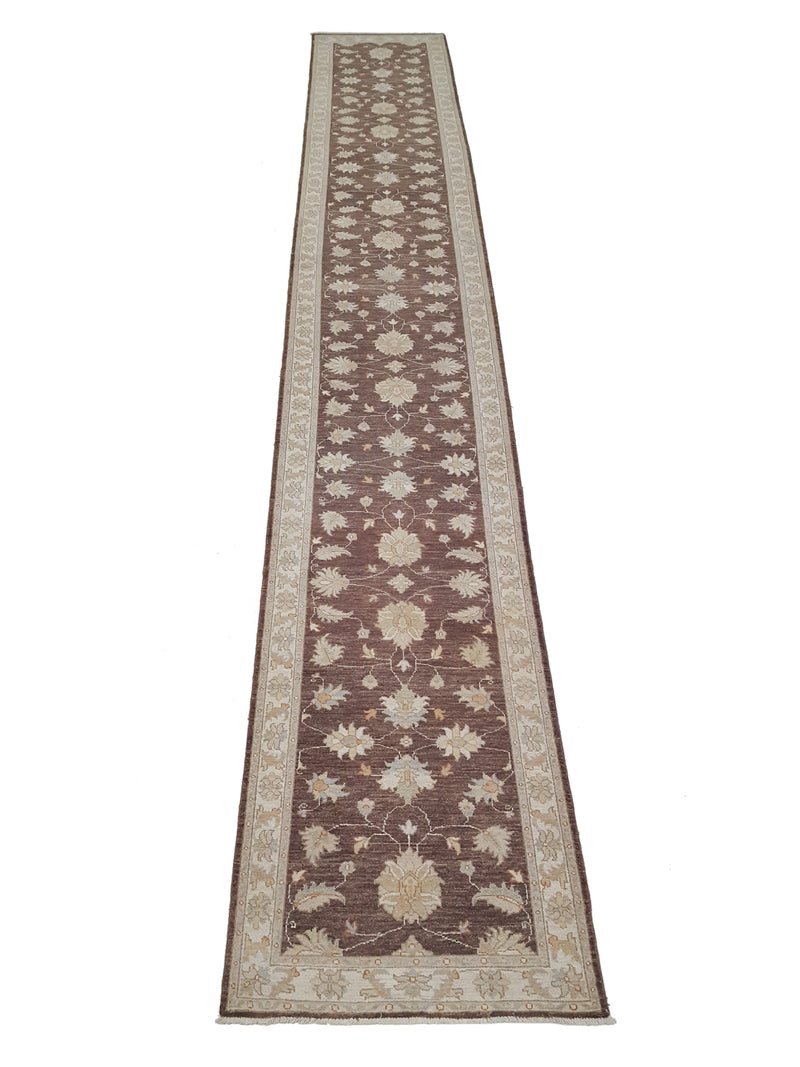 Pacific Ziegler 42219 Brown Ivory Transitional Hand Knotted Rug