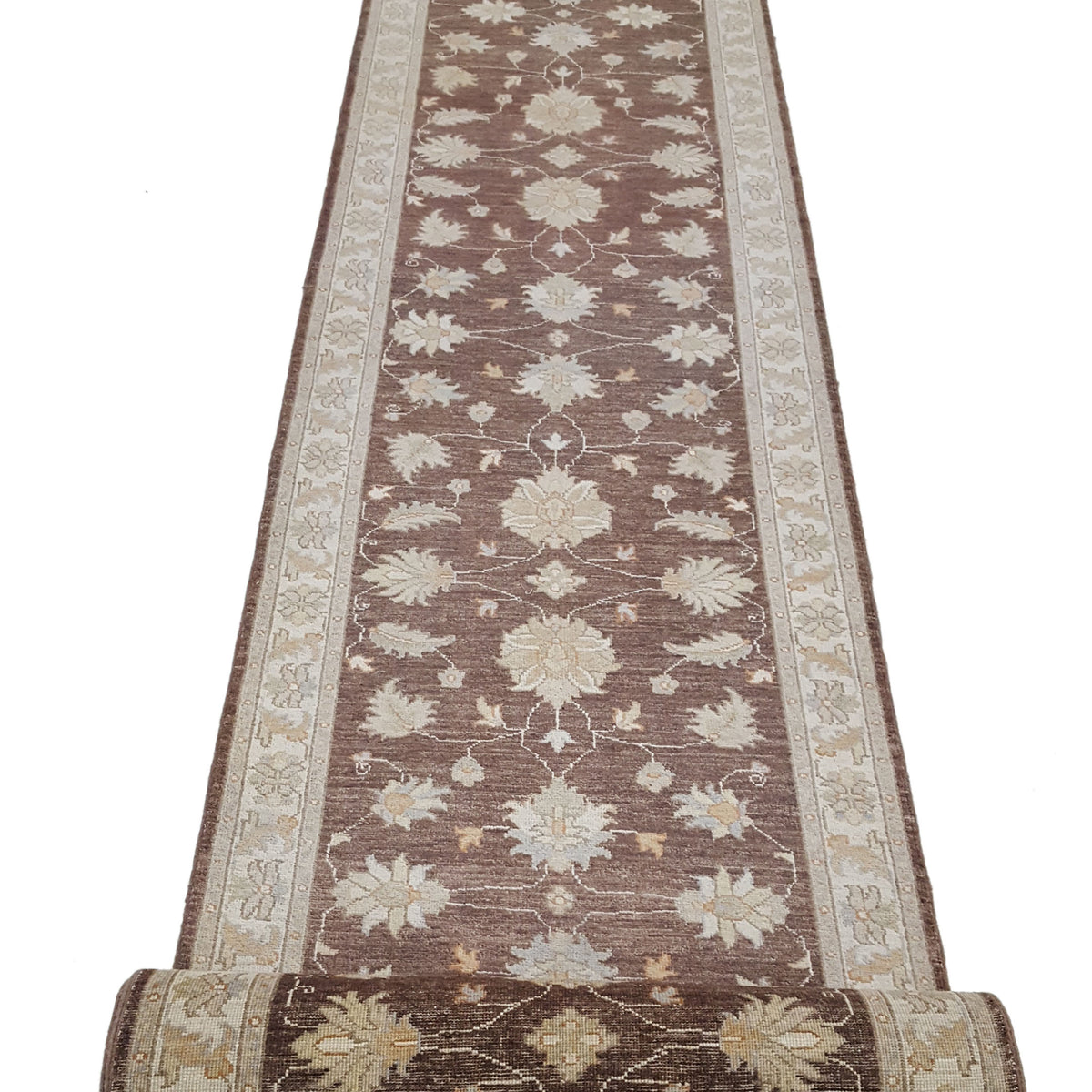 Pacific Ziegler 42219 Brown Ivory Transitional Hand Knotted Rug