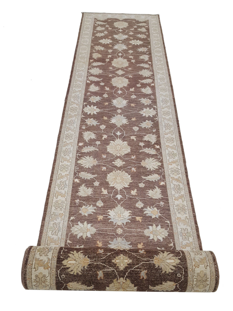 Pacific Ziegler 42219 Brown Ivory Transitional Hand Knotted Rug
