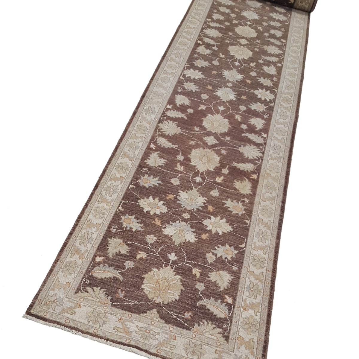 Pacific Ziegler 42219 Brown Ivory Transitional Hand Knotted Rug