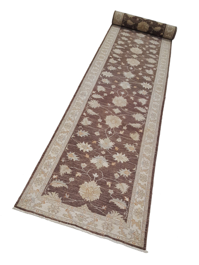 Pacific Ziegler 42219 Brown Ivory Transitional Hand Knotted Rug