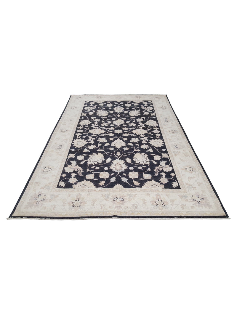 Pacific Ziegler 42221 Black Ivory Transitional Hand Knotted Rug