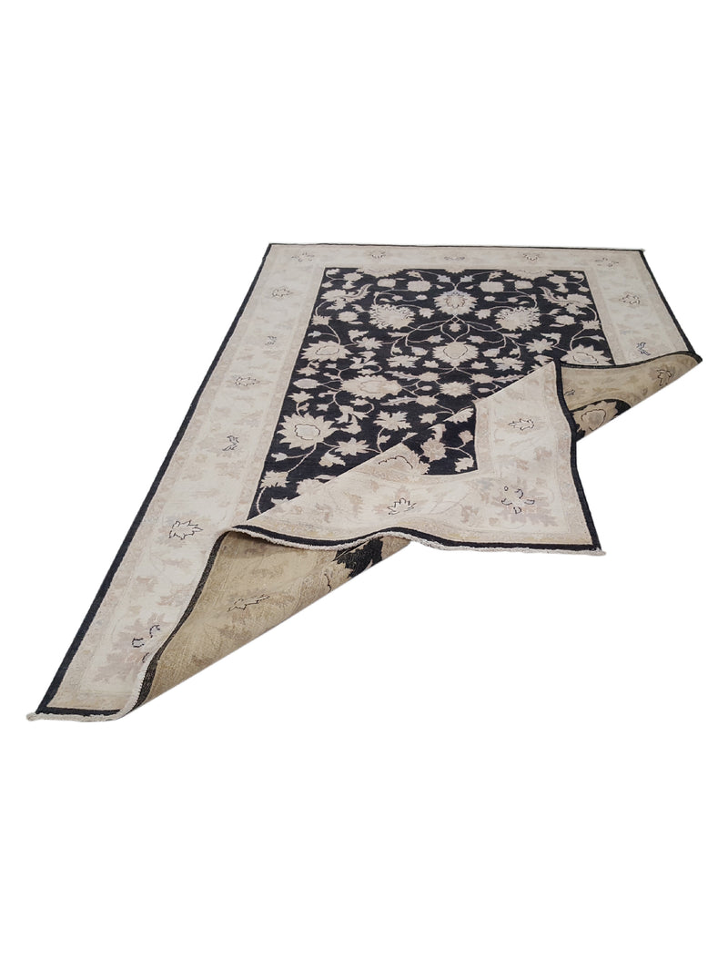 Pacific Ziegler 42221 Black Ivory Transitional Hand Knotted Rug