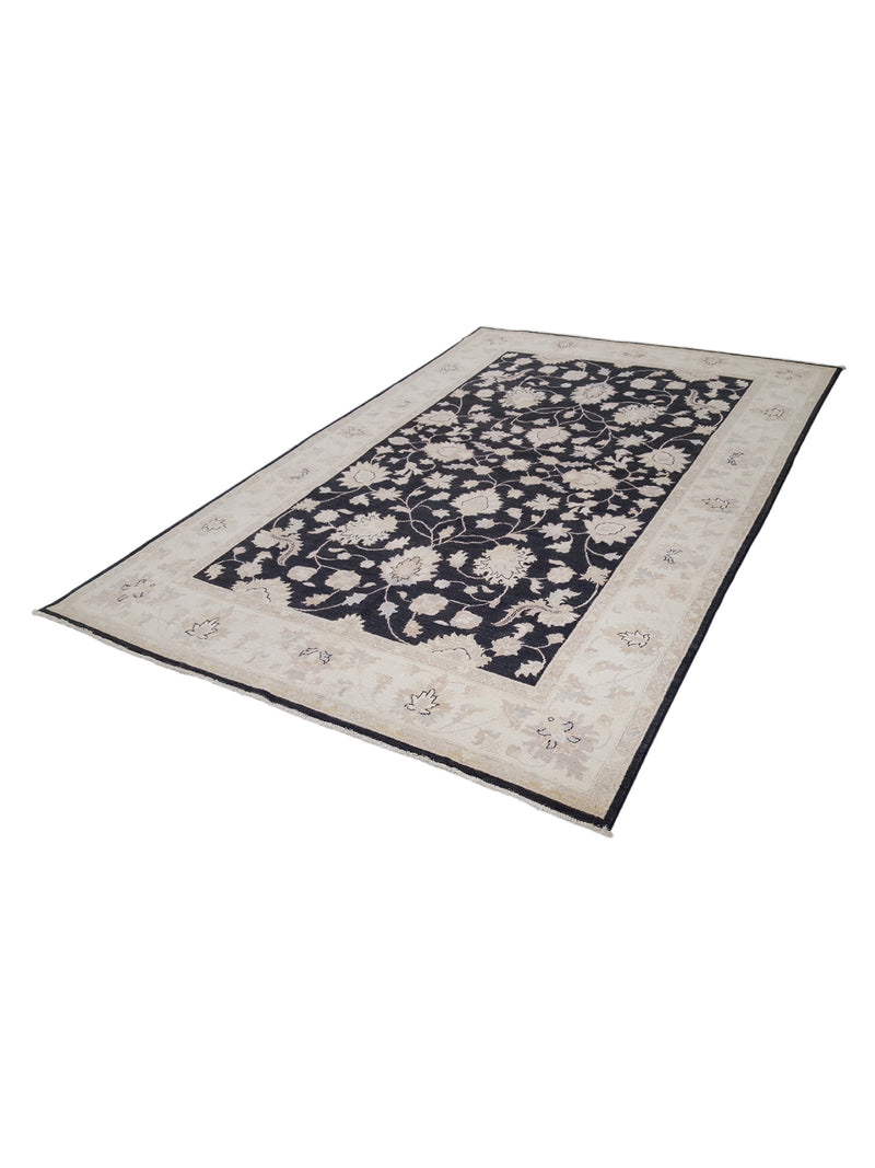 Pacific Ziegler 42221 Black Ivory Transitional Hand Knotted Rug