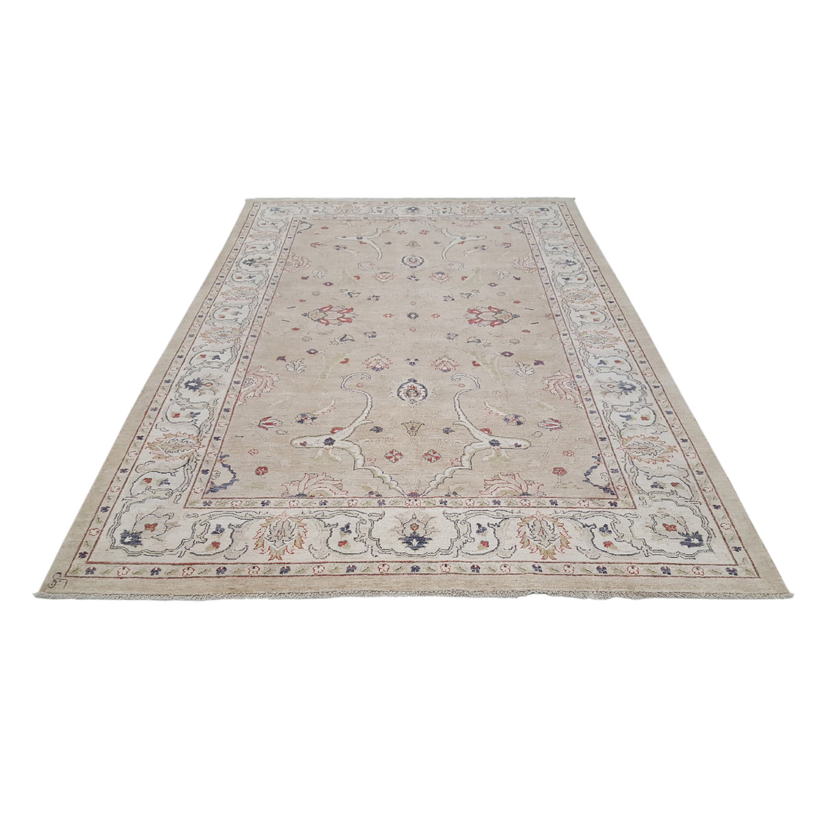 Pacific Ziegler 42222 Beige Ivory Transitional Hand Knotted Rug