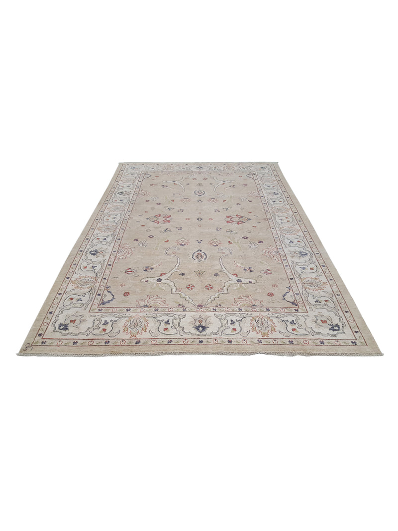 Pacific Ziegler 42222 Beige Ivory Transitional Hand Knotted Rug