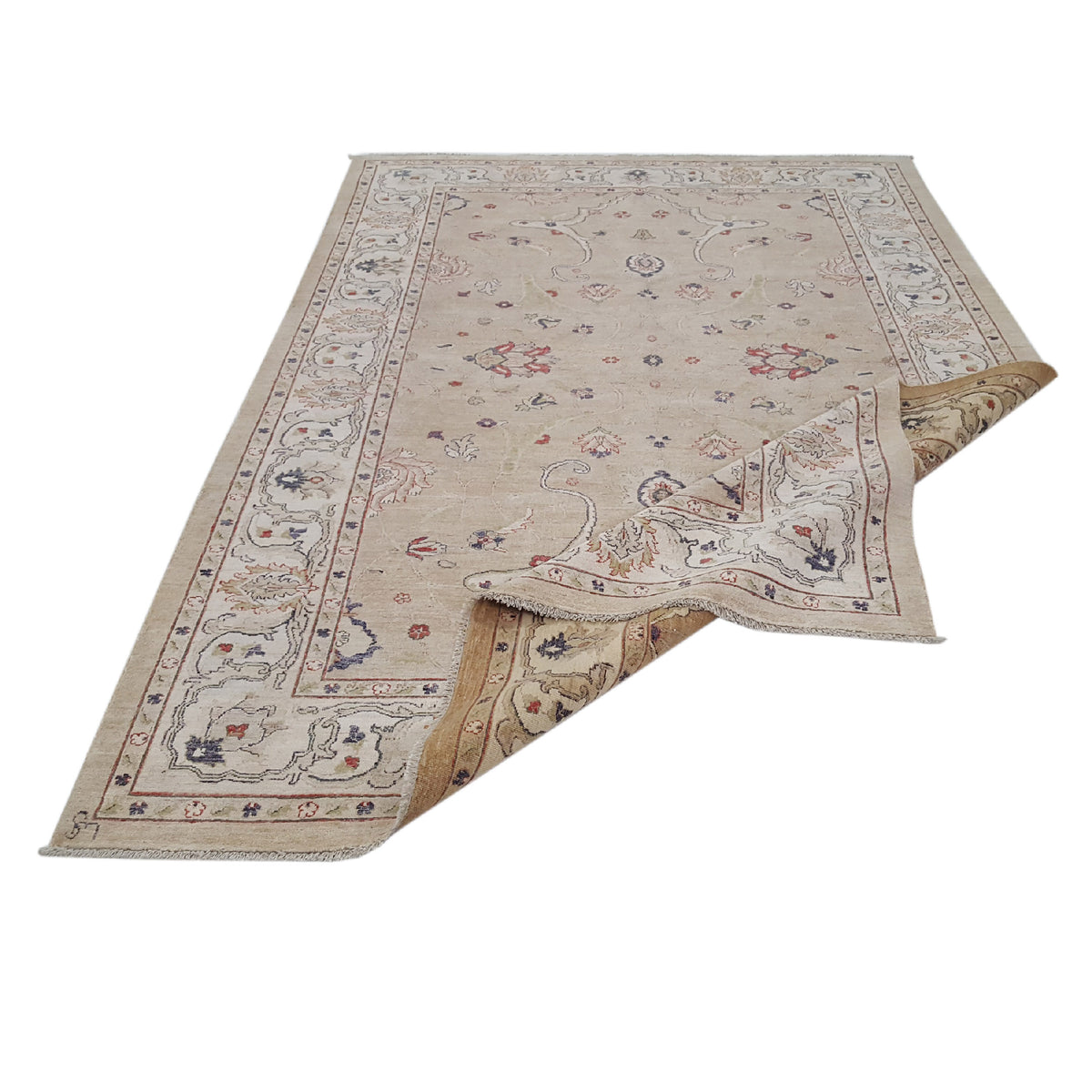 Pacific Ziegler 42222 Beige Ivory Transitional Hand Knotted Rug