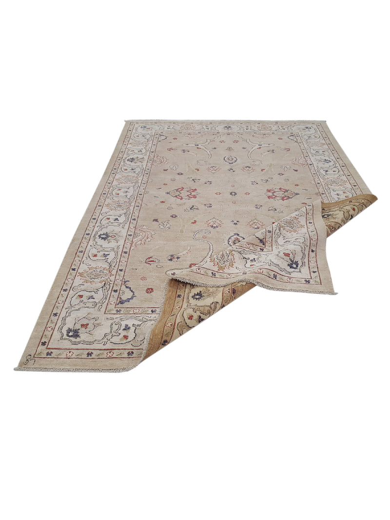 Pacific Ziegler 42222 Beige Ivory Transitional Hand Knotted Rug