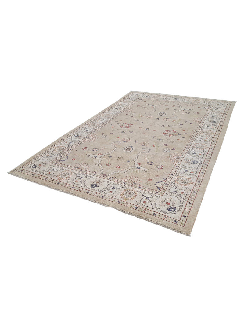Pacific Ziegler 42222 Beige Ivory Transitional Hand Knotted Rug