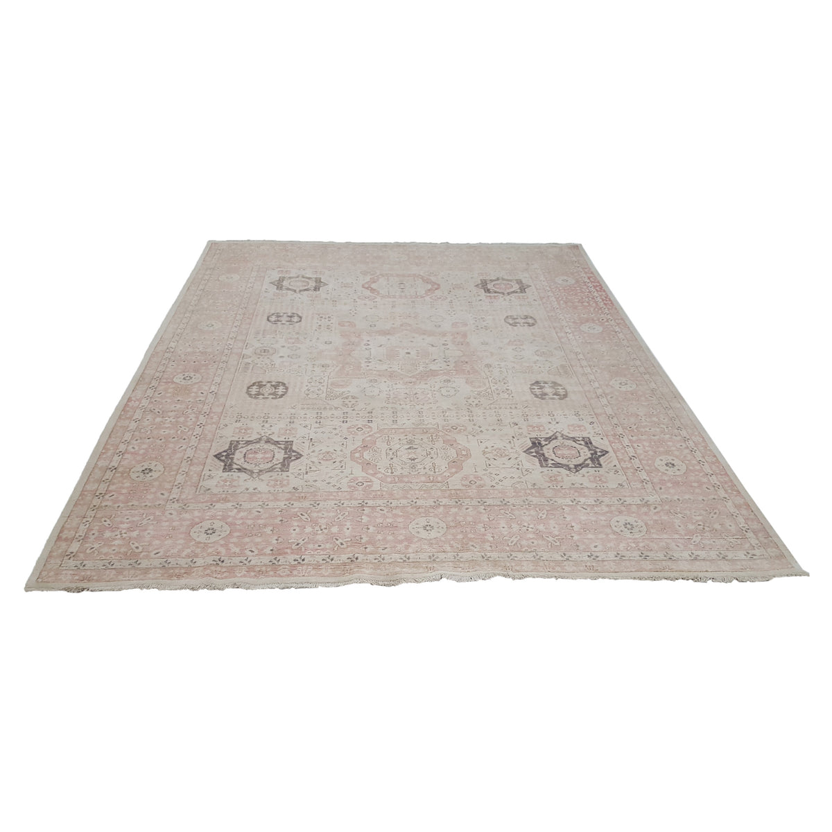 Pacific Ziegler 42223 Ivory Pink Transitional Hand Knotted Rug