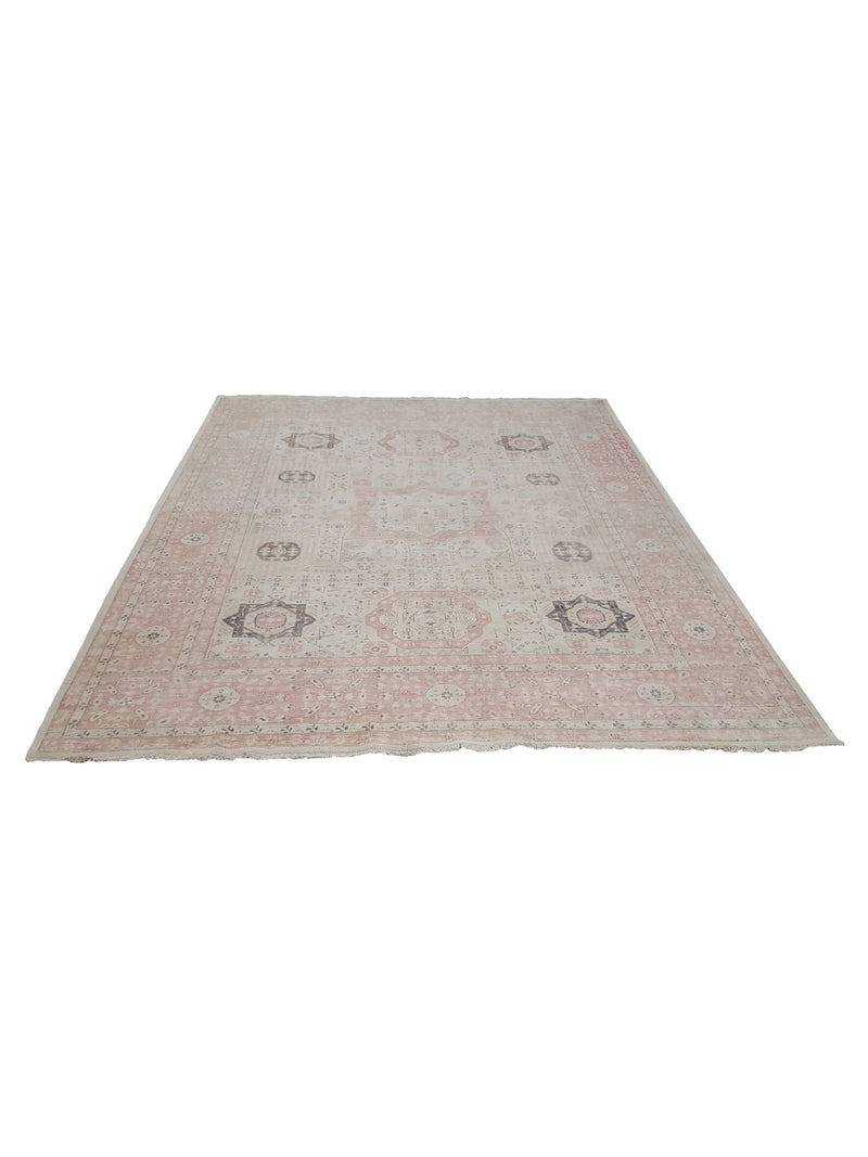 Pacific Ziegler 42223 Ivory Pink Transitional Hand Knotted Rug