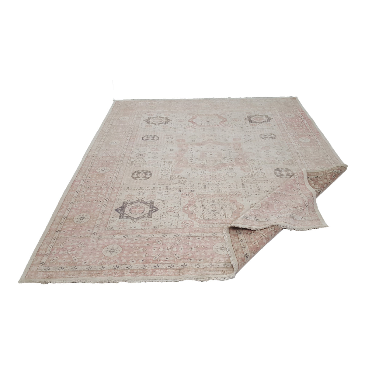 Pacific Ziegler 42223 Ivory Pink Transitional Hand Knotted Rug