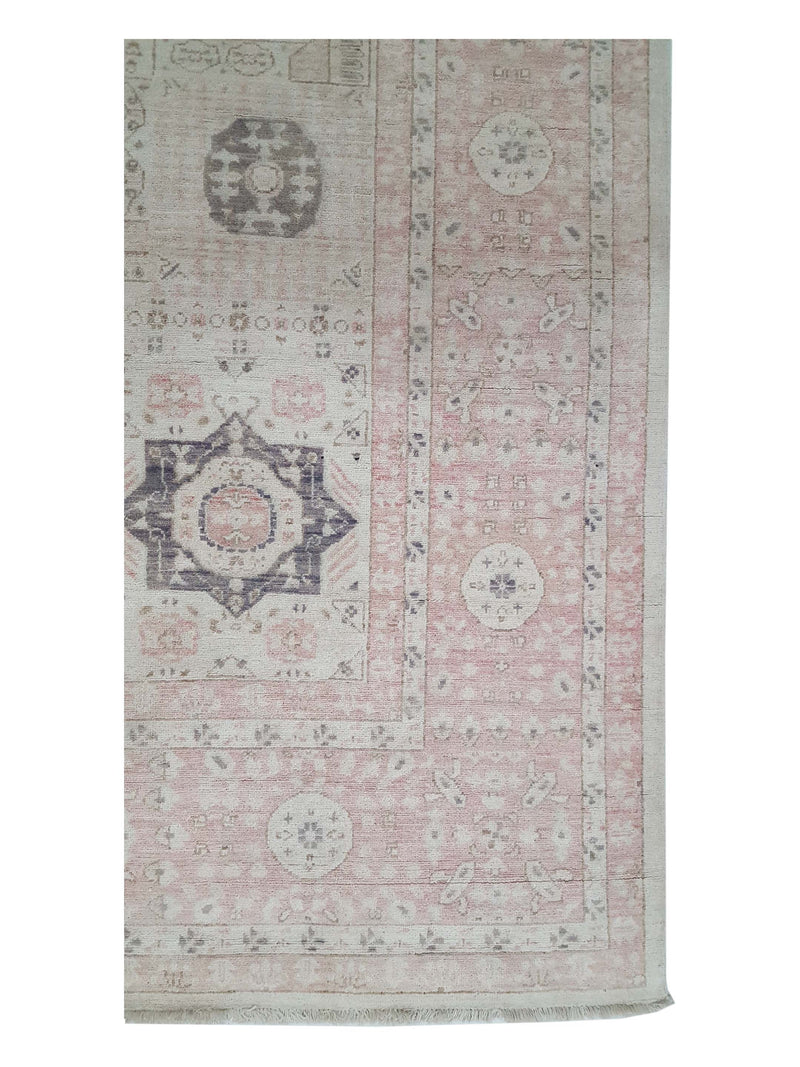 Pacific Ziegler 42223 Ivory Pink Transitional Hand Knotted Rug