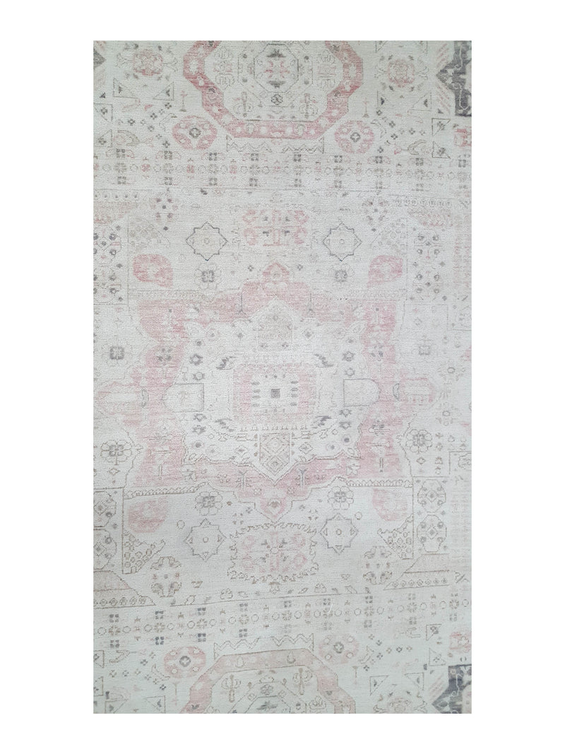 Pacific Ziegler 42223 Ivory Pink Transitional Hand Knotted Rug