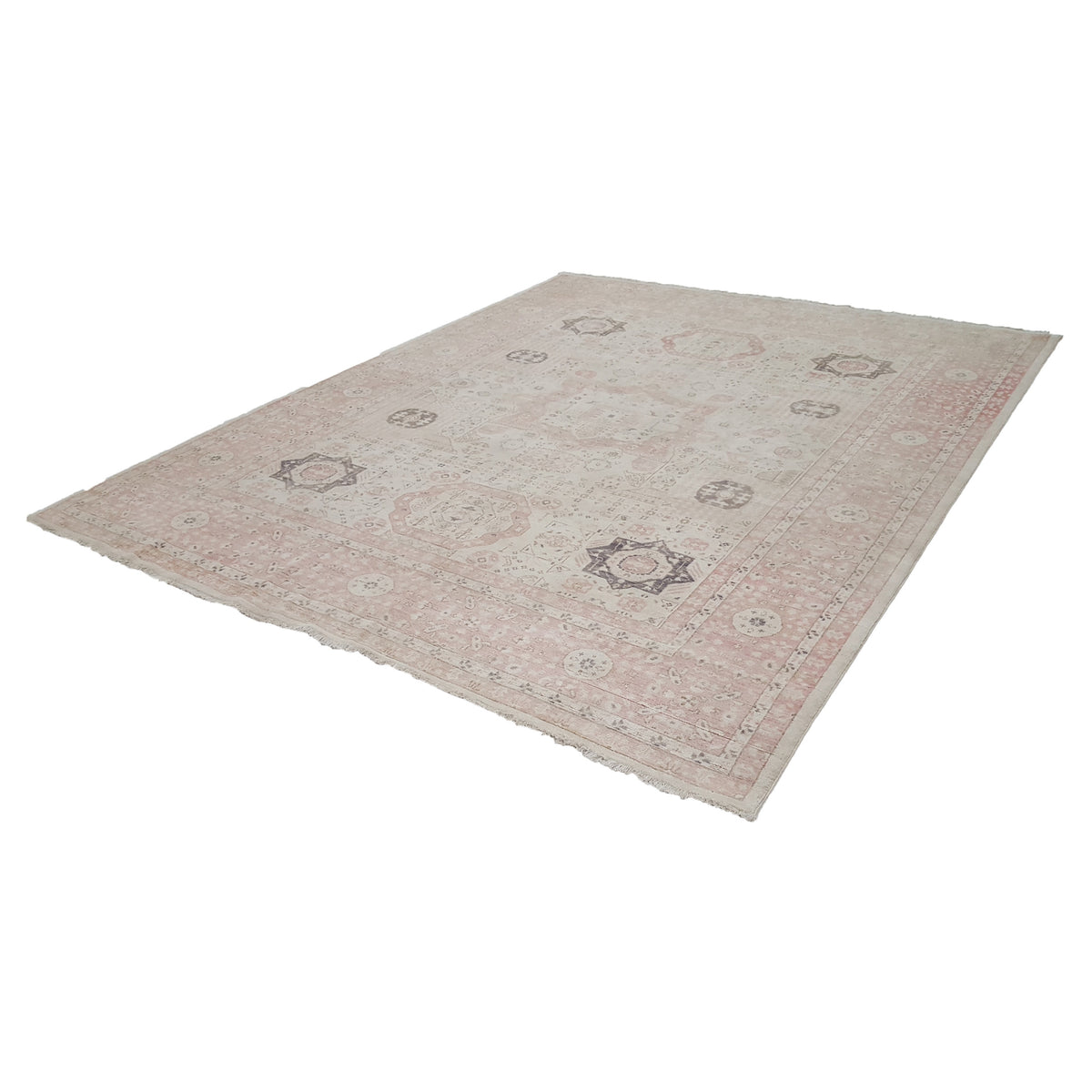 Pacific Ziegler 42223 Ivory Pink Transitional Hand Knotted Rug
