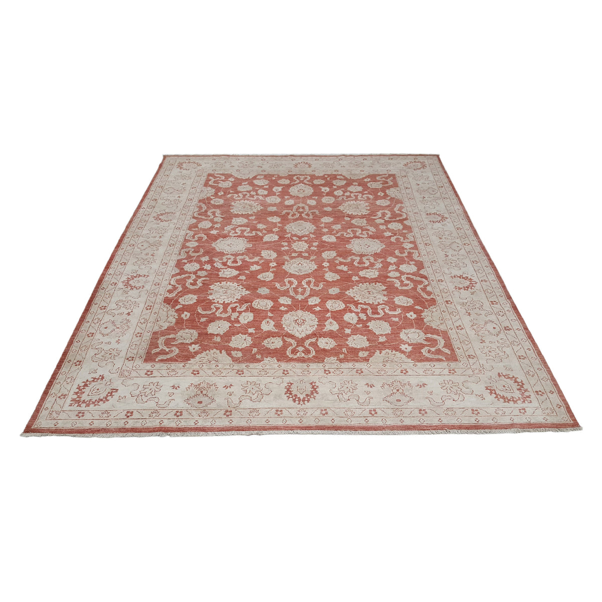 Pacific Ziegler 42225 Rust Ivory Transitional Hand Knotted Rug