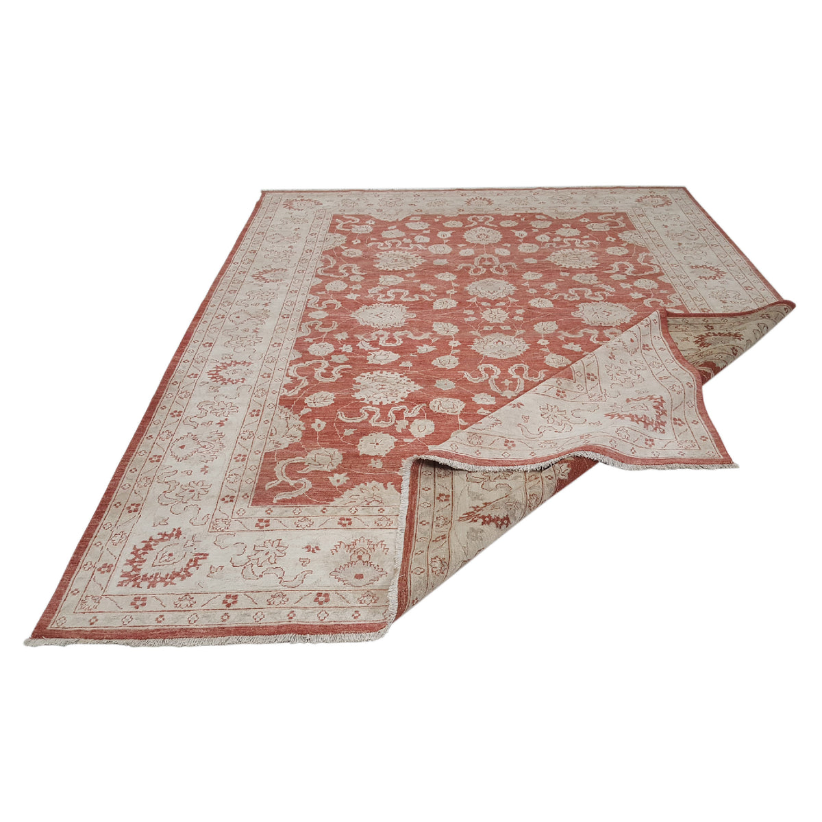 Pacific Ziegler 42225 Rust Ivory Transitional Hand Knotted Rug