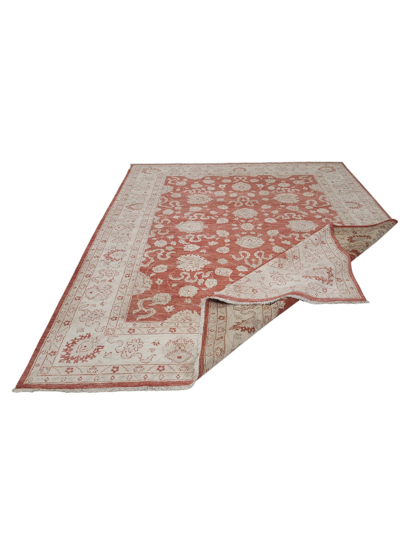 Pacific Ziegler 42225 Rust Ivory Transitional Hand Knotted Rug