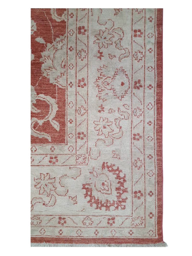 Pacific Ziegler 42225 Rust Ivory Transitional Hand Knotted Rug