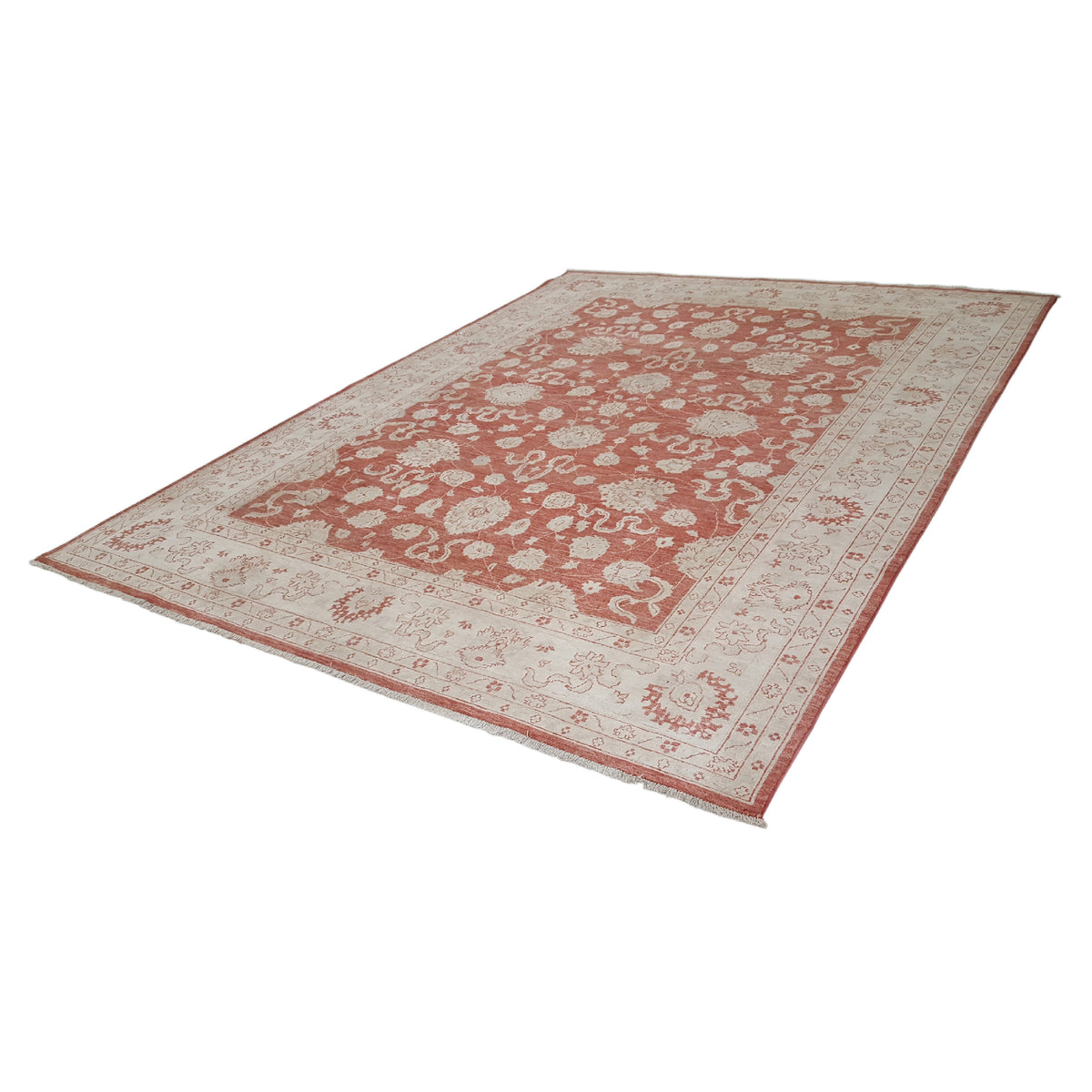 Pacific Ziegler 42225 Rust Ivory Transitional Hand Knotted Rug