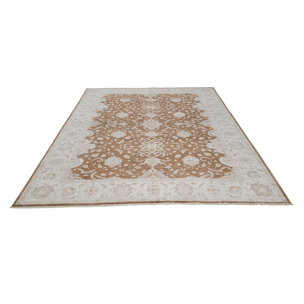 Pacific Ziegler 42228 Lt.Brown Ivory Transitional Hand Knotted Rug