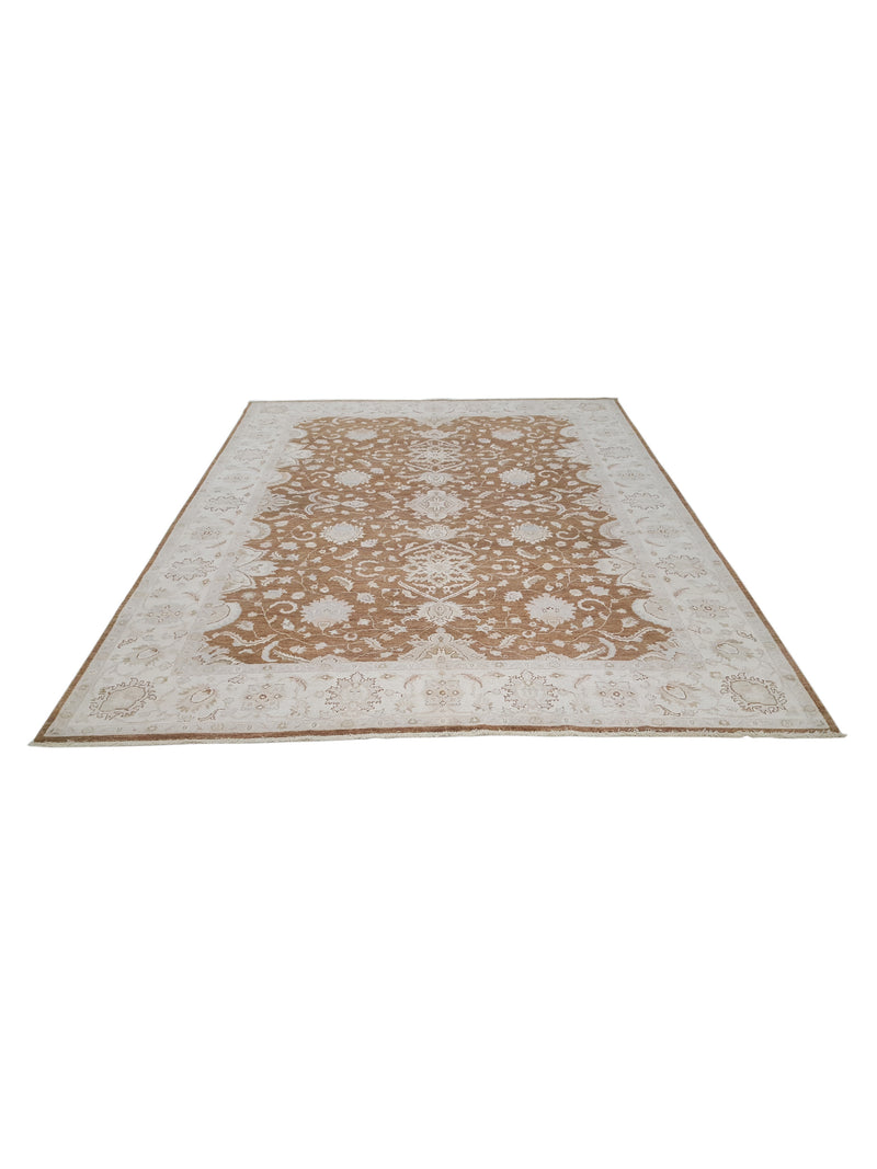 Pacific Ziegler 42228 Lt.Brown Ivory Transitional Hand Knotted Rug