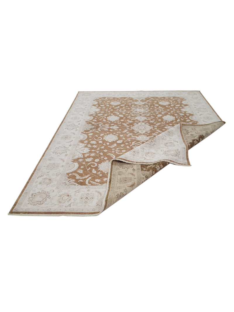Pacific Ziegler 42228 Lt.Brown Ivory Transitional Hand Knotted Rug