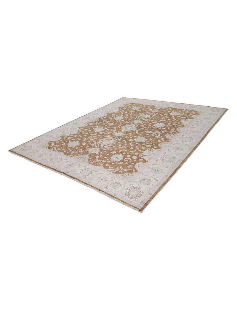 Pacific Ziegler 42228 Lt.Brown Ivory Transitional Hand Knotted Rug
