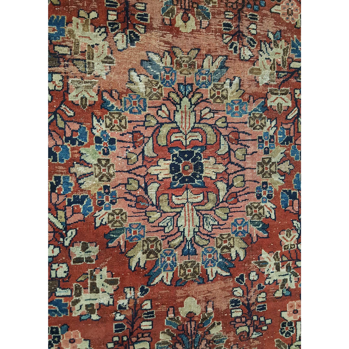 Pacific Hamadan 42262 Red Navy Traditional Hand Knotted Rug