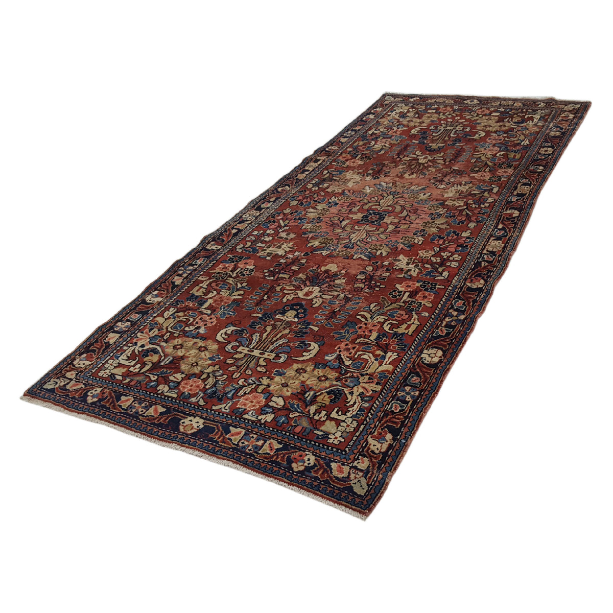 Pacific Hamadan 42262 Red Navy Traditional Hand Knotted Rug
