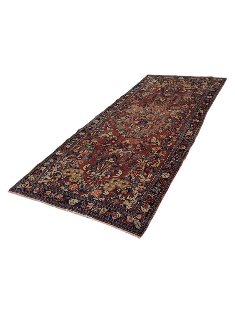 Pacific Hamadan 42262 Red Navy Traditional Hand Knotted Rug